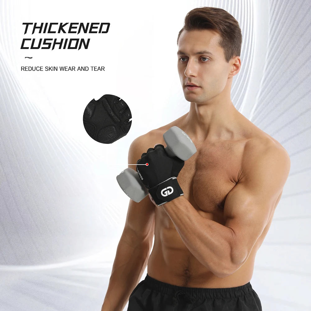 Fitness gloves with microfiber anti slip and wear-resistant design half finger gloves with straps - V.I.P Digital Presence