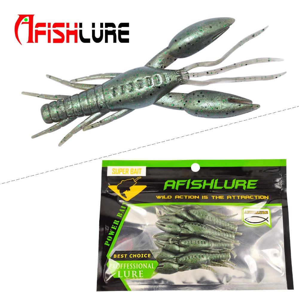AFISHLURE 4pcs/lot AR-14 hammer Crab clamp Shrimp 80mm 5.5g claw Bait artificial lure sauce green bait Swimbait Fake
