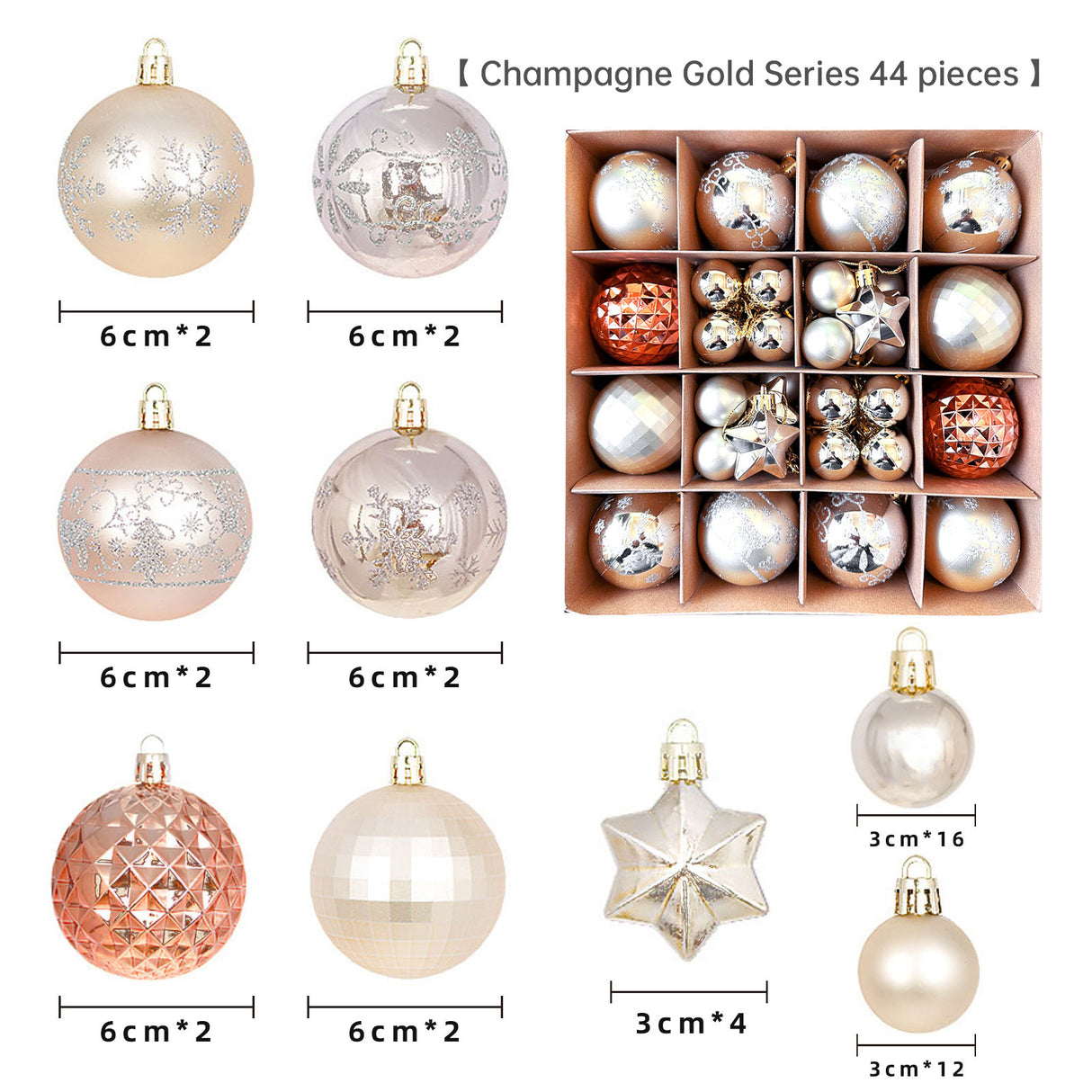 Christmas decoration 6cm electroplated ball plastic ball special-shaped painted Christmas ball gift Christmas tree pendant - V.I.P Digital Presence
