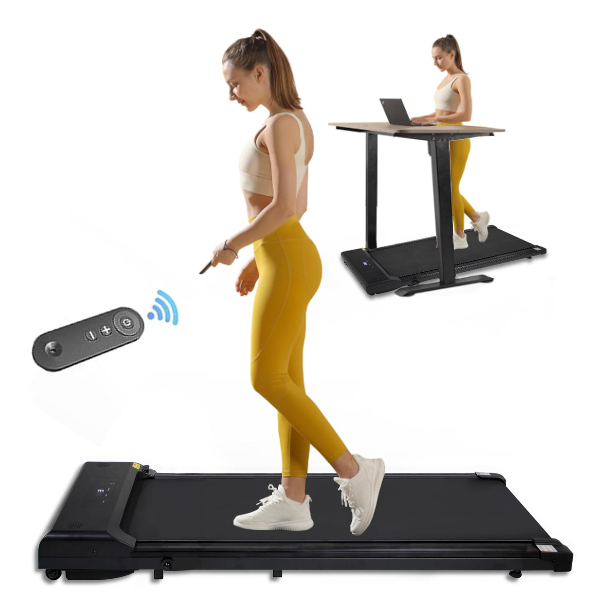 Portable treadmill with remote control, a 240 pound walking and jogging machine, and a black capacity - V.I.P Digital Presence