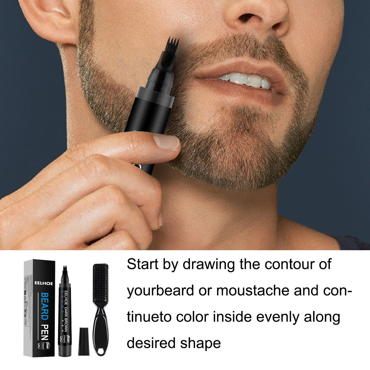 Foreign Trade Cross-Border Beard Filler Pen Kit, Waterproof, Sweat Resistant, Makeup Free Beard Pen Beard Pen - V.I.P Digital Presence