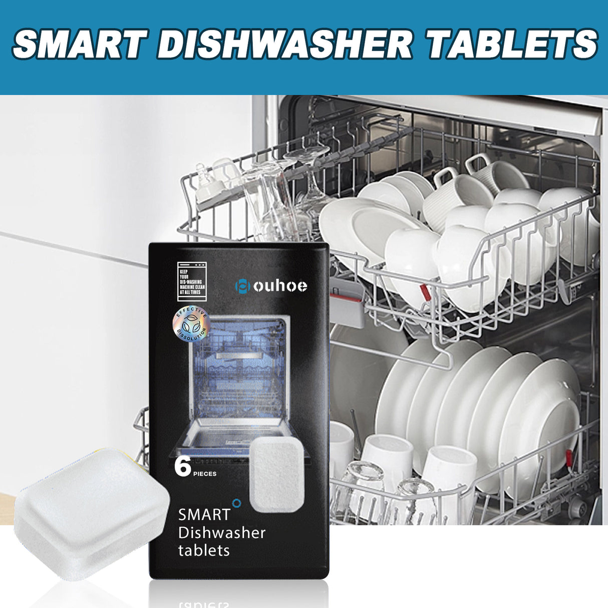 Dishwasher Dirt Remover Sheet, Clean Heavy Oil And Water Stains Odor Kitchen And Bath Home Dishwasher Cleaning Sheet - V.I.P Digital Presence