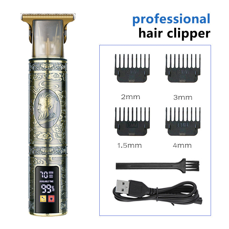 T9 Hairdresser With LCD Display Electric Hair Clipper Household Large Screen Digital Display Electric Hair Clipper Carving Oil Head Shaver Hair Clipper - V.I.P Digital Presence