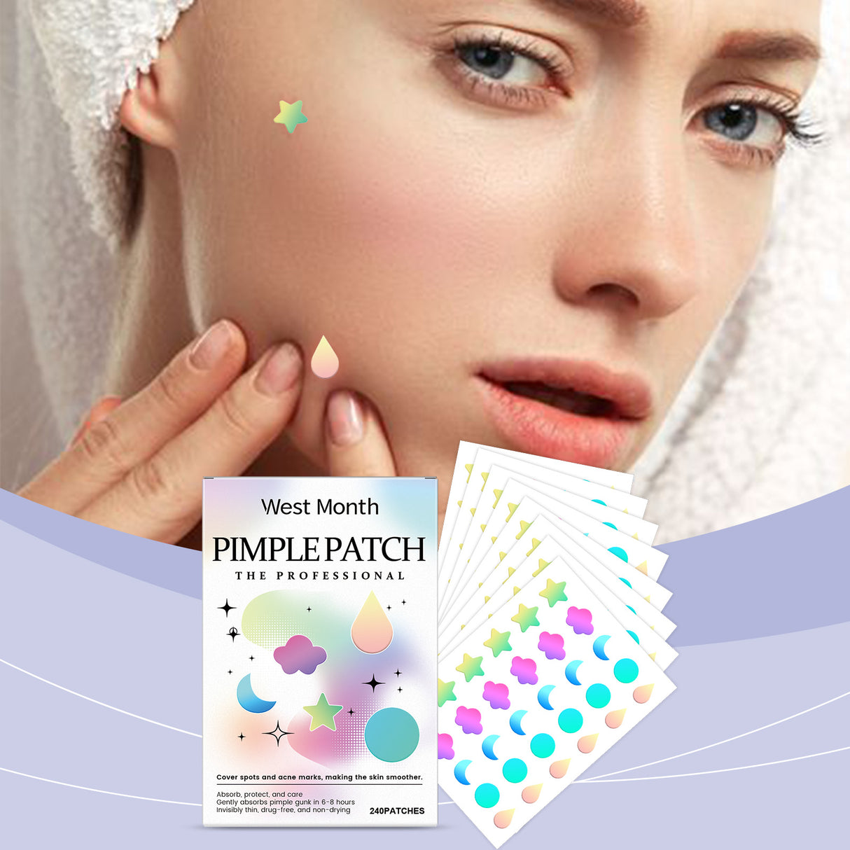 Color Cover Acne Patch, Facial Skin Acne Mild Cover Acne Care Patch