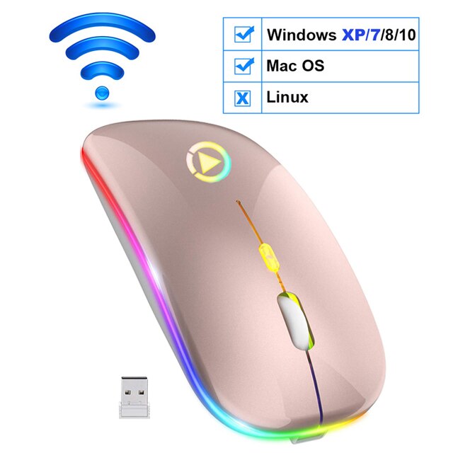 Wireless Mouse Bluetooth RGB Rechargeable Mouse Wireless Computer Silent Mause LED Backlit Ergonomic Gaming Mouse For PC Laptop - V.I.P Digital Presence