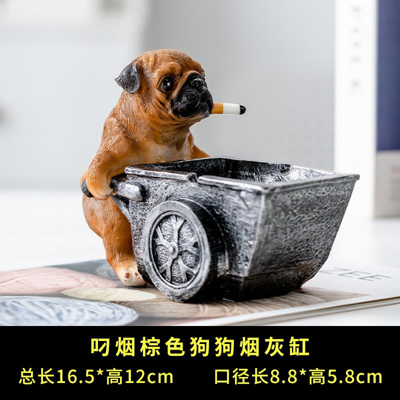 Puppy ashtray creative personality trend anti-fly ash home living room office anti-smoke resin ornaments - V.I.P Digital Presence