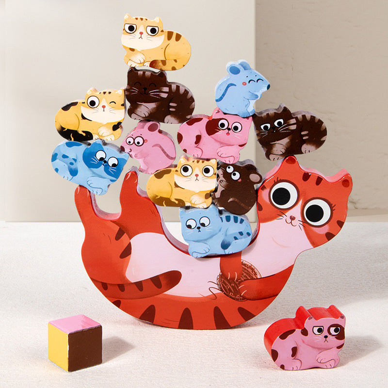 Children's Animal Music Desktop Interactive Game Building Blocks Stacking Balance Boat Early Education Puzzle Wooden Toy - V.I.P Digital Presence