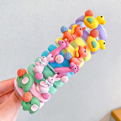 10PCS/Set Rainbow Cartoon Character Fruits Flower Nylon Elastic Hair Bands Women Girl Sweet Rubber Hair Tie Scrunchie Headwear - V.I.P Digital Presence