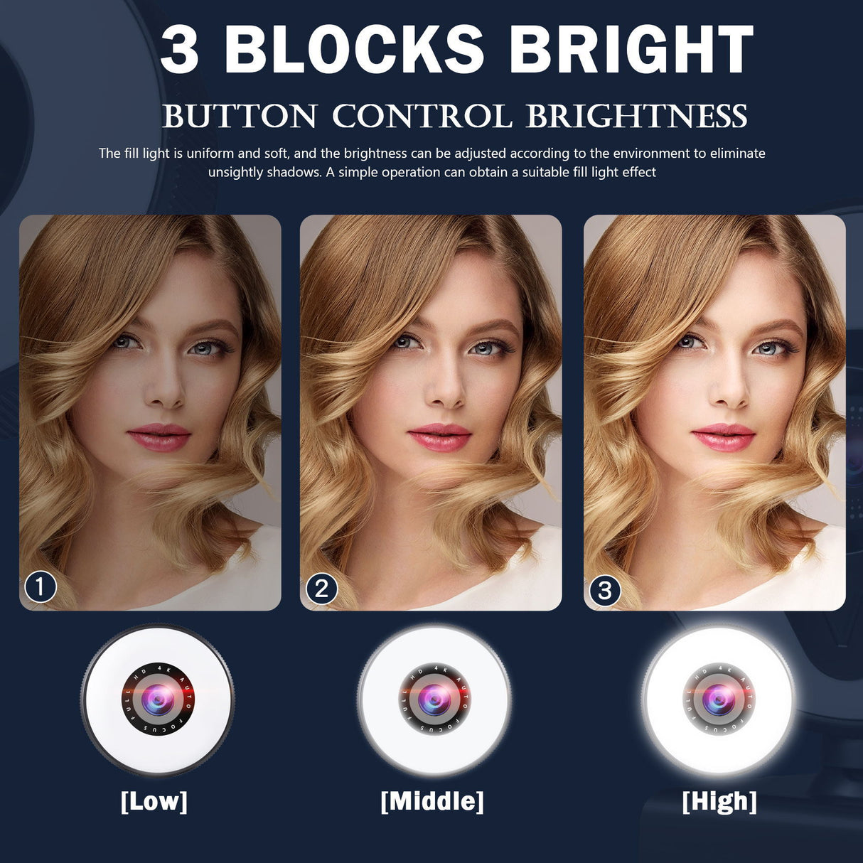 4k beauty autofocus 1080p computer camera high-definition touch USB live streaming webcam2k fill light - V.I.P Digital Presence