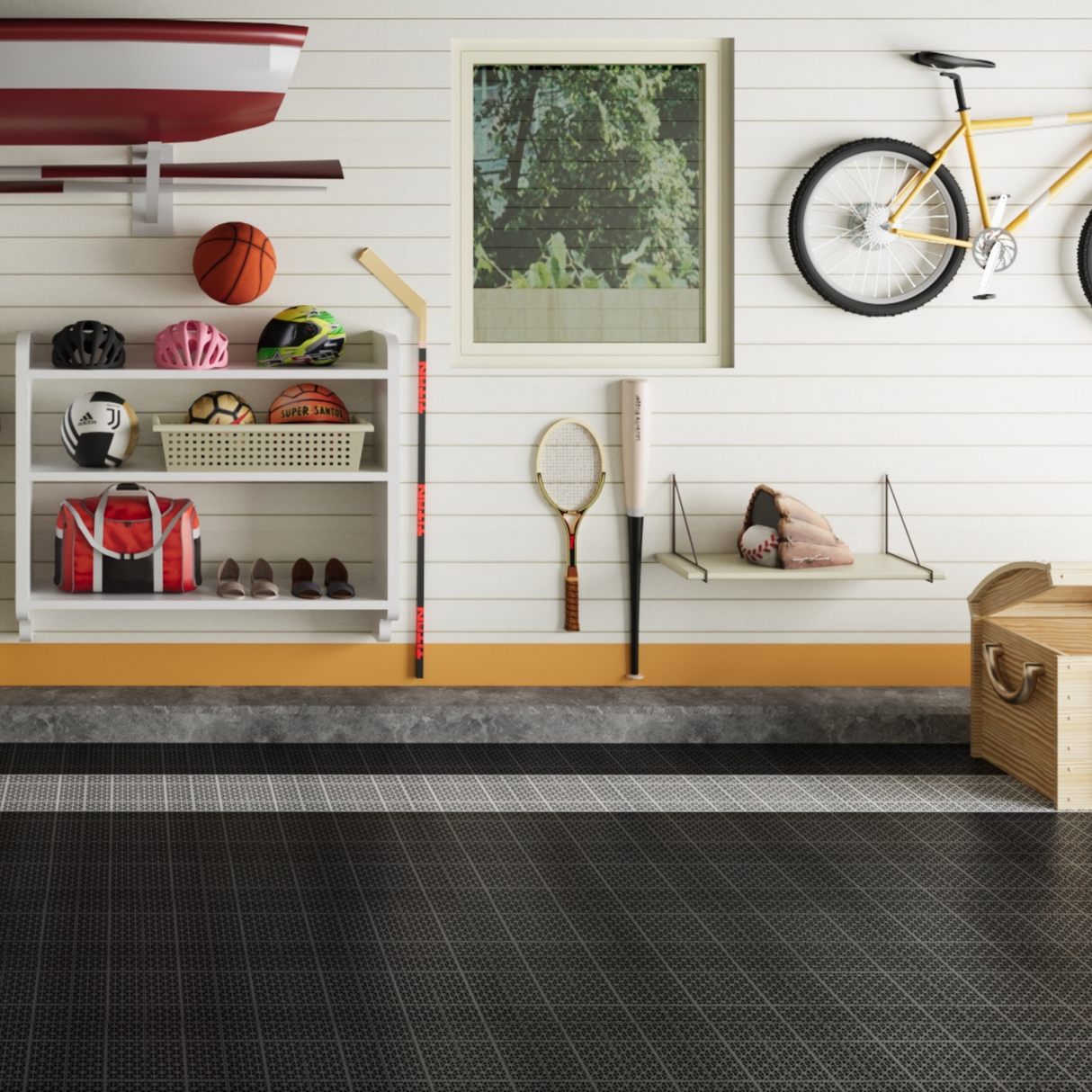 12 x 12 inch black interlocking deck tiles, plastic waterproof, weighing up to 6613 pounds, with a rose pattern pack of 12 - V.I.P Digital Presence