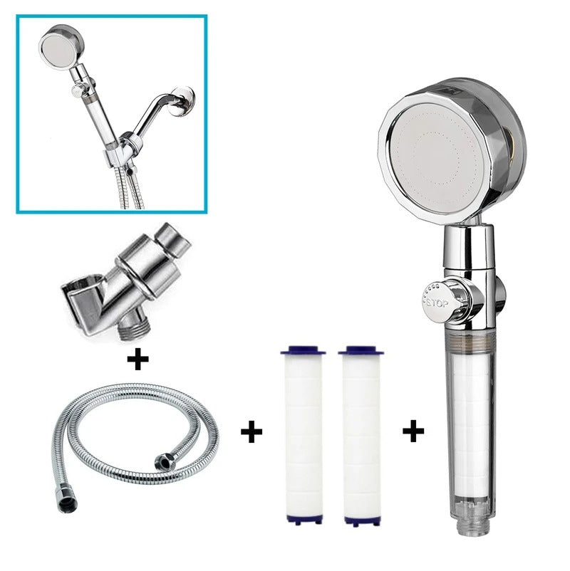 Propeller Shower Turbocharged Shower Head Shower Head Shower One-Button Water-Stop Shower - V.I.P Digital Presence