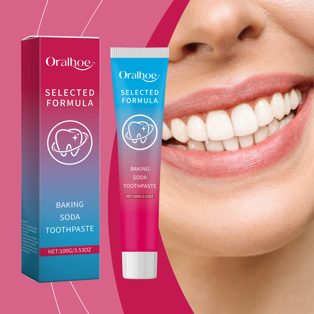 Baking Soda Toothpaste, Mint Fresh Teeth Cleaning Care Brightening Smile Teeth Cleaning Toothpaste - V.I.P Digital Presence