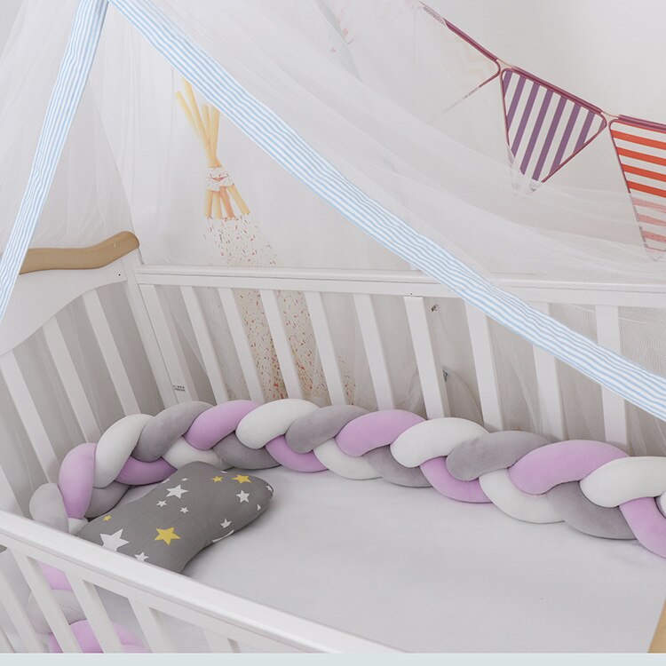 100cmBaby Bumper Bed Braid Knot Pillow Cushion Bumper for Infant Kids Crib Protector Cot Bumper Room Decor Anti-collision Bumper - V.I.P Digital Presence