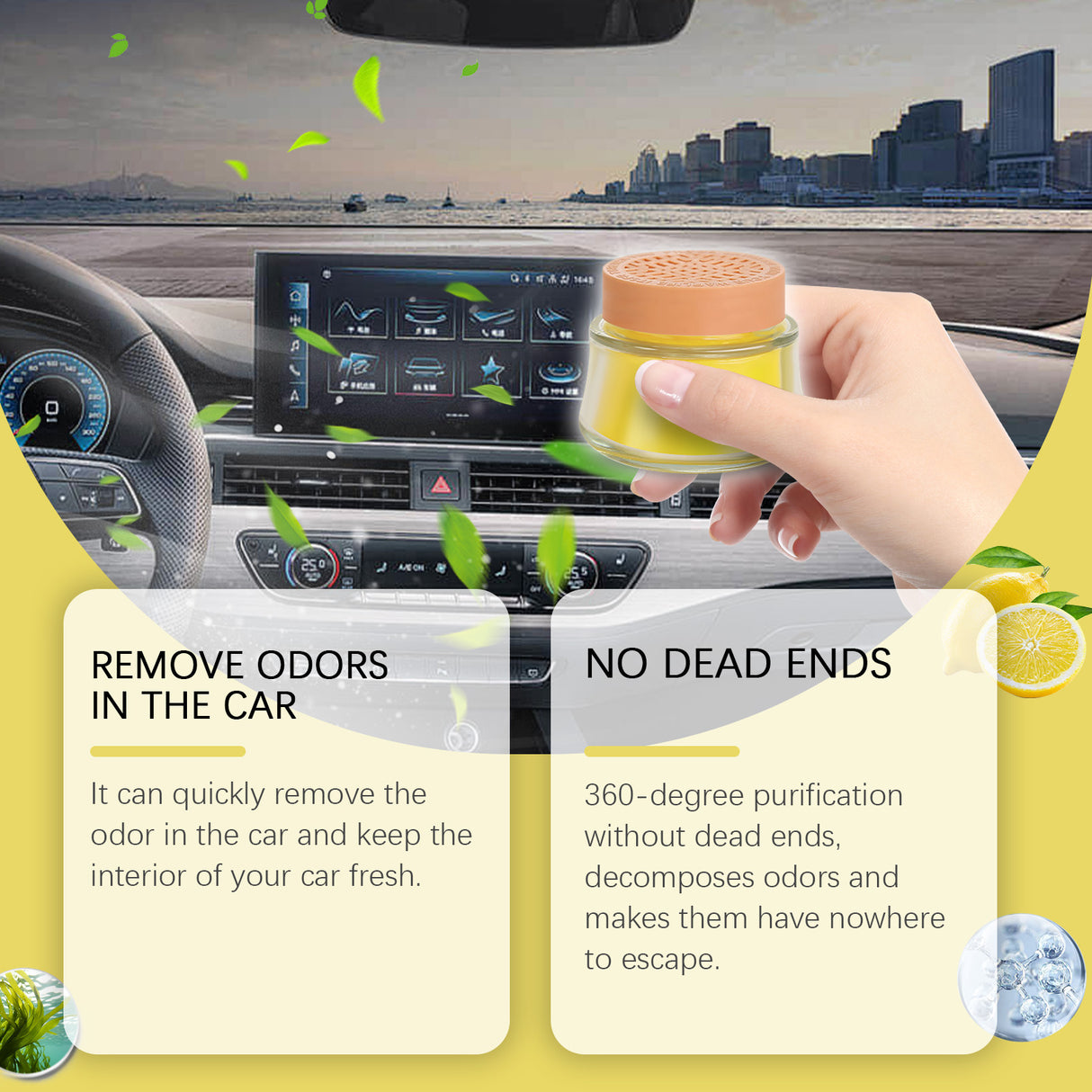 Lemon Fragrance Car Solid Balm, Car Air Fresh Light Fragrance Portable Car Balm - V.I.P Digital Presence