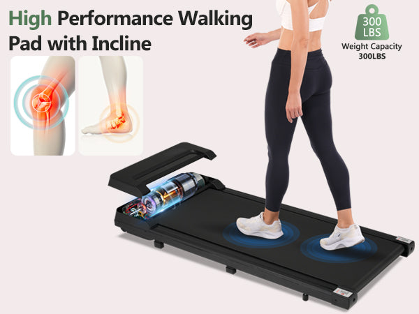 New 8.10 Walking Pad Under Home Desktop Treadmill -2.5HP Walking Treadmill 0.6-4MPH 300LBS Capacity Remote Control Battery - V.I.P Digital Presence