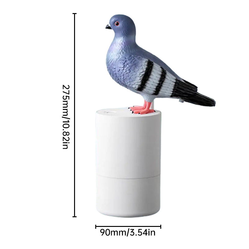 Pigeon-shaped auto sensor foam dispenser. Touchless, fine foam. - V.I.P Digital Presence