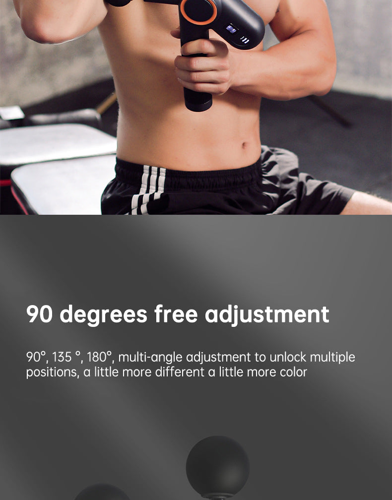 900-turn fascial gun USB charging massage angle rotatable full body muscle massage machine gun - V.I.P Digital Presence