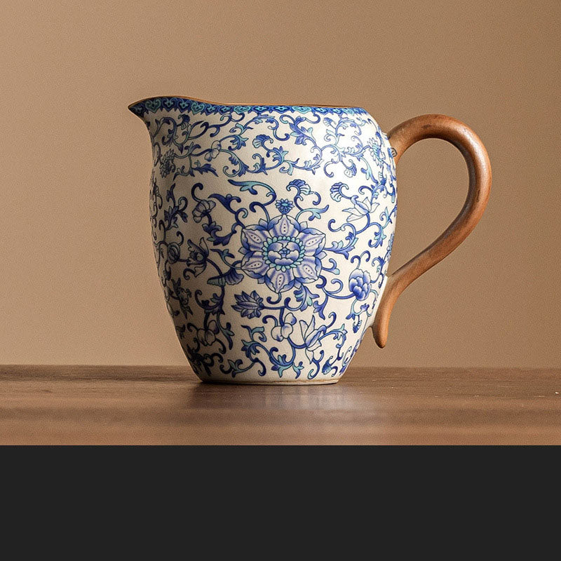 Kung Fu tea set blue and white lotus tea pot fair cup tea can ceramic lid bowl - V.I.P Digital Presence