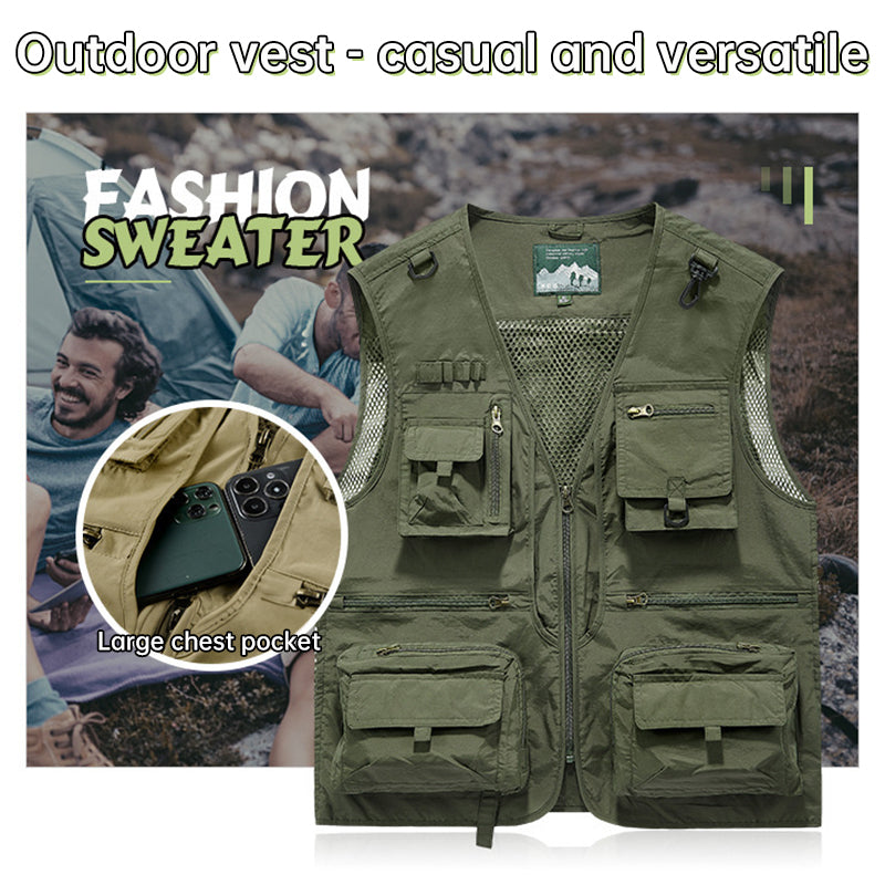 Men’s Summer Tactical Vest: 14-Pocket, Mesh, Ideal for Hiking, Fishing, Photography & Work - V.I.P Digital Presence