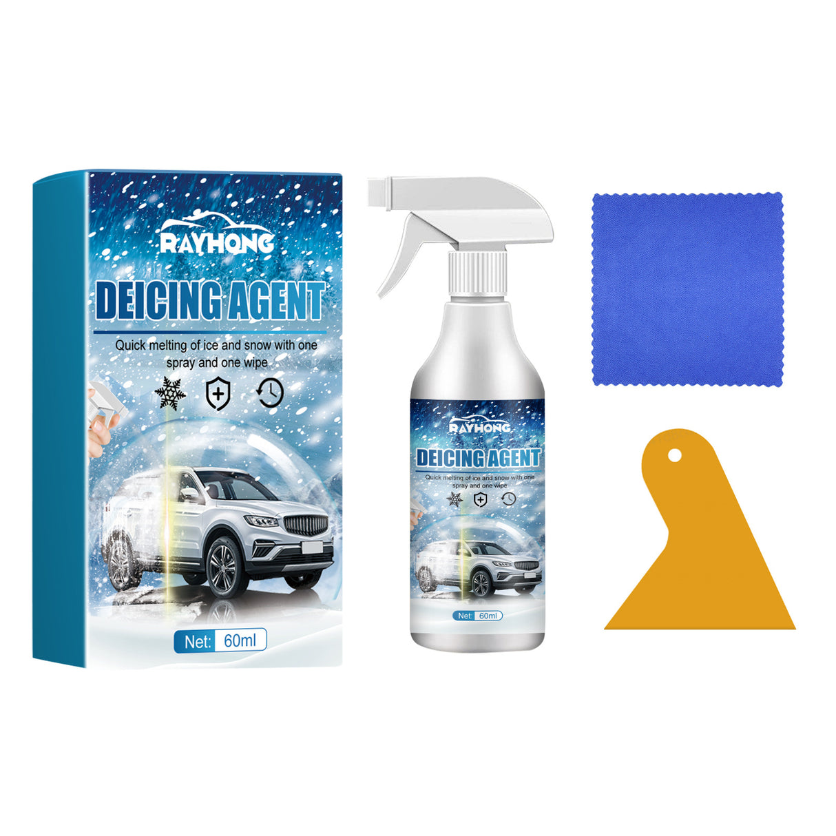 Deicing Agent, Winter Car Glass Fast Melting Snow Remover Front Windshield Snow Repellent - V.I.P Digital Presence