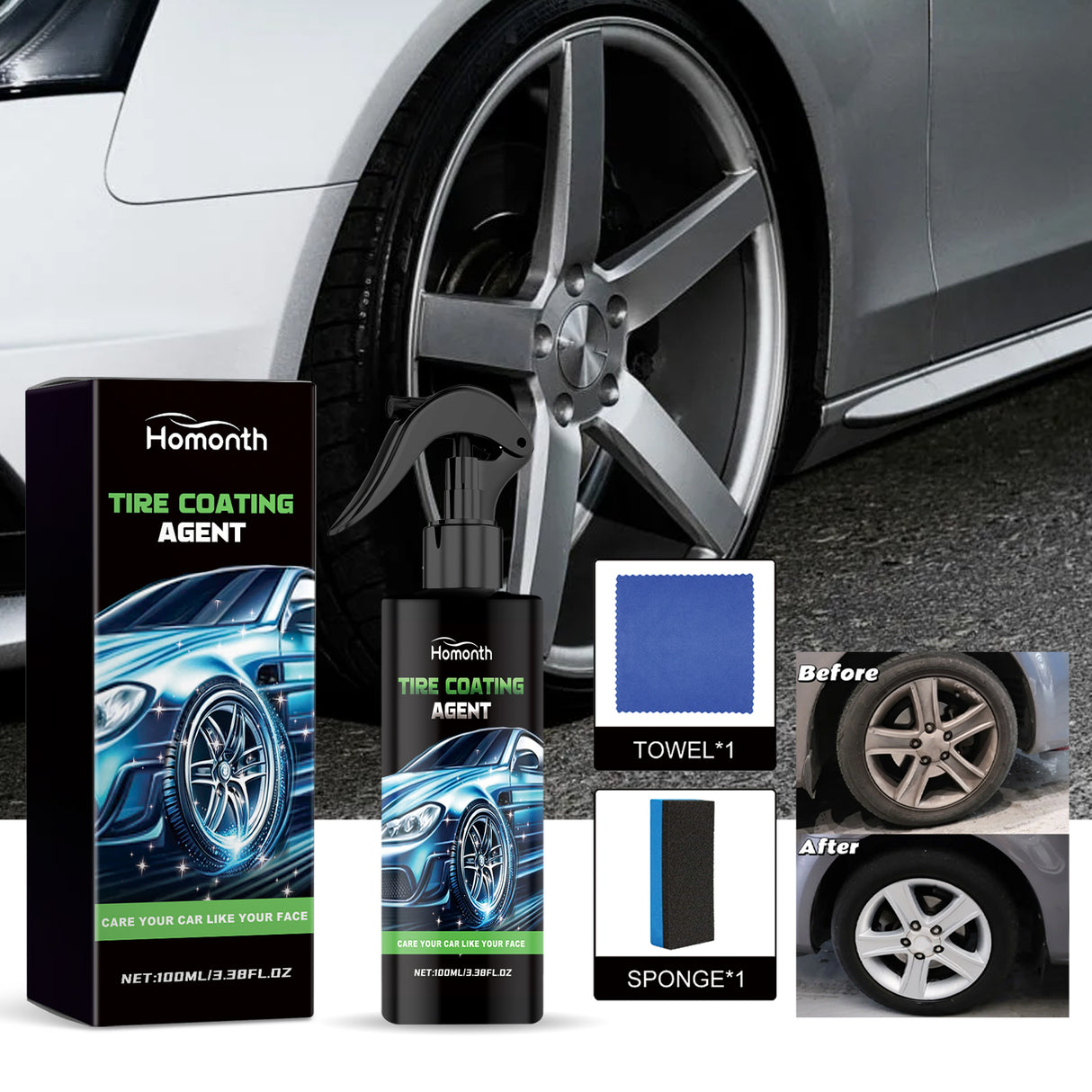 Tire Coating Agent, Automobile Tire Clean Decontamination Anti Aging Renovate Polishing Agent - V.I.P Digital Presence