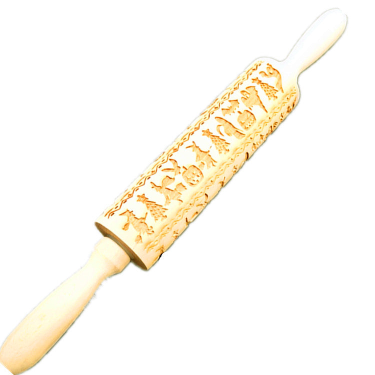 Wooden Rolling Pin Beechwood Laser Engraved Printed Rolling Pin Embossing Rolling Pin Christmas Flip Sugar Cookie Rolling Pin - V.I.P Digital Presence