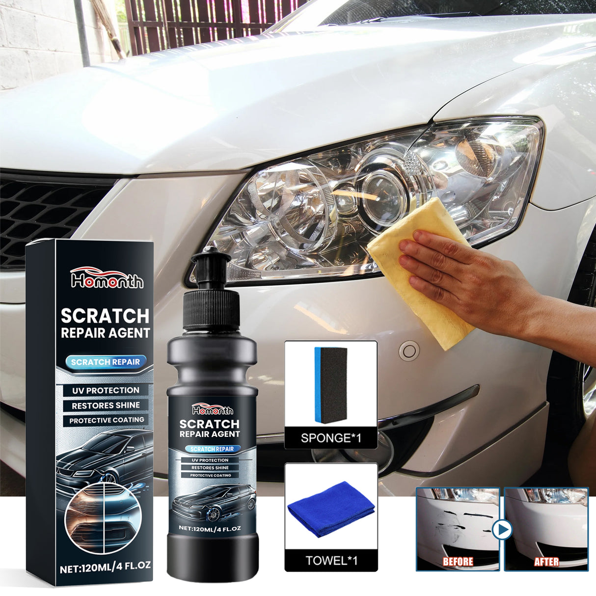 Scratch Repair Agent, Car Paint Reconditioning Protective Polishing Scratches Cleaning Decontamination Mark Remover - V.I.P Digital Presence
