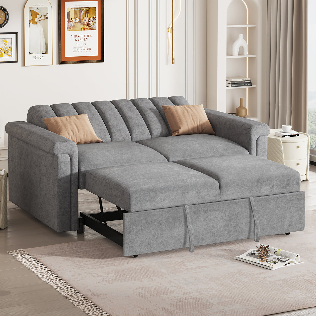 U_STYLE Convertible Soft Cushion Sofa Pull Bed ,for Two People to Sit On - V.I.P Digital Presence