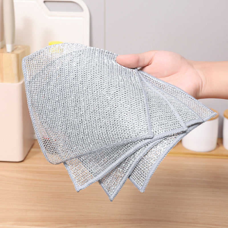 Steel Wire Dishcloth for Home Use, Non-Greasy Steel Wool Scrubbing Cloth, Kitchen Cleaning Cloth, Easy to Clean Silver Wire Rag - V.I.P Digital Presence