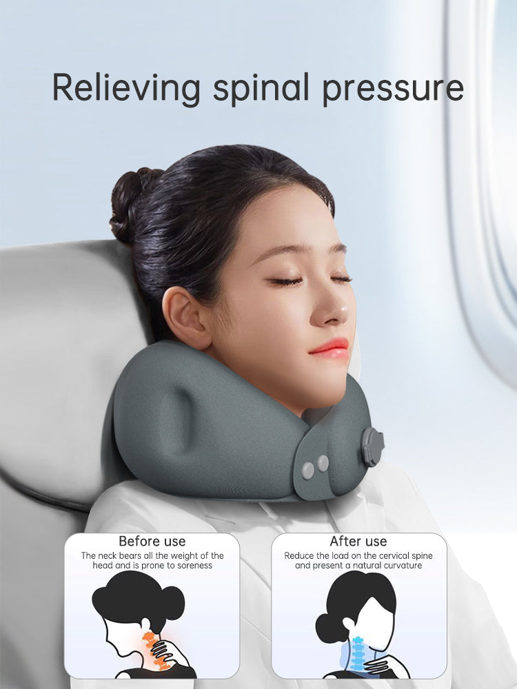 Inflatable U-shaped pillow portable neck pillow neck pillow can be stored airplane travel sleeping U-shaped pillow neck support neck cover - V.I.P Digital Presence