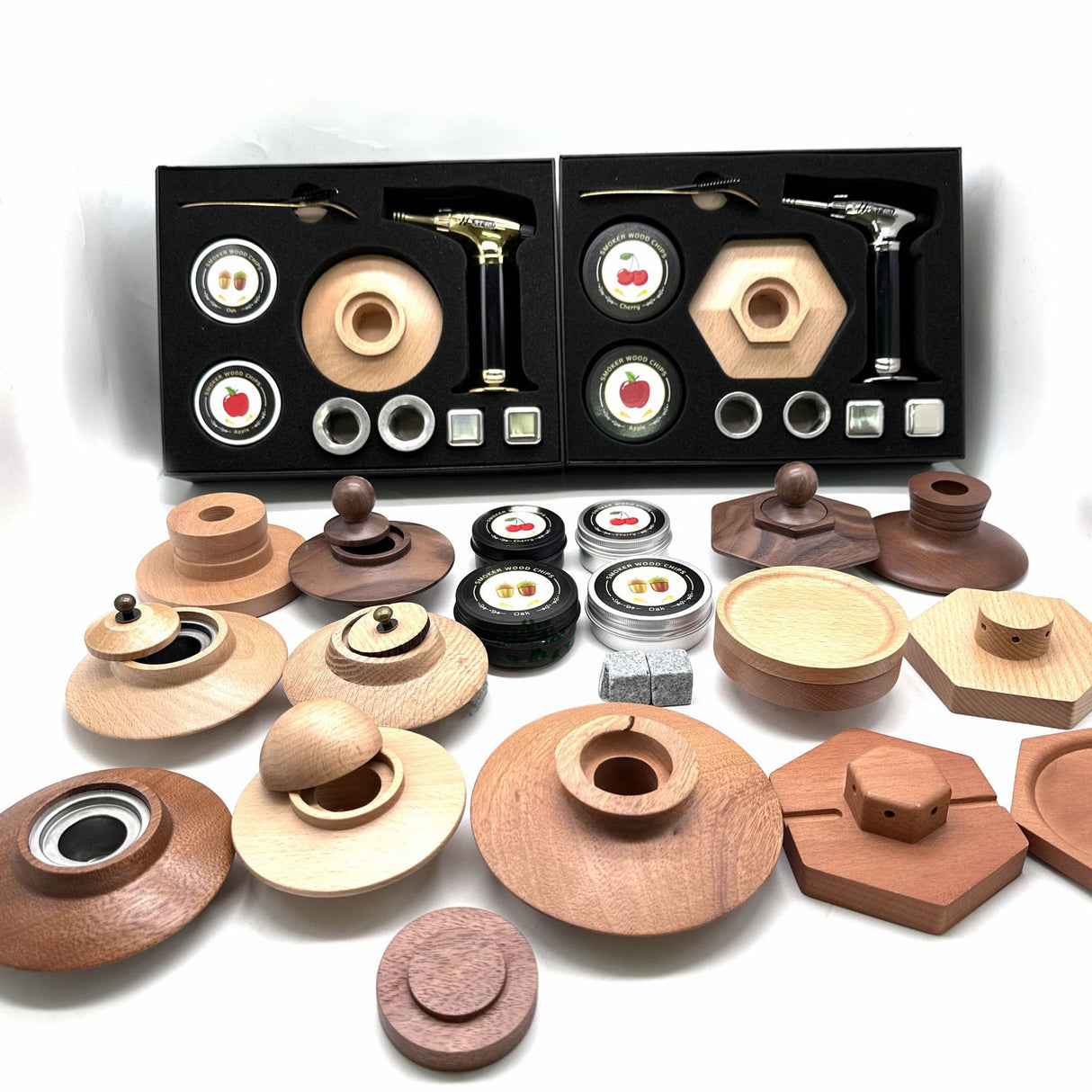 Cocktail Wood Smoker Hexagonal Round Saucer Bar Kitchen Smoking Tools Smoking Wood Cover 6pcs - V.I.P Digital Presence