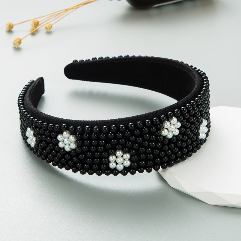 New Fashion Full Pearl Wide Edge Shampoo Headband Pressed Hair Ornament - V.I.P Digital Presence