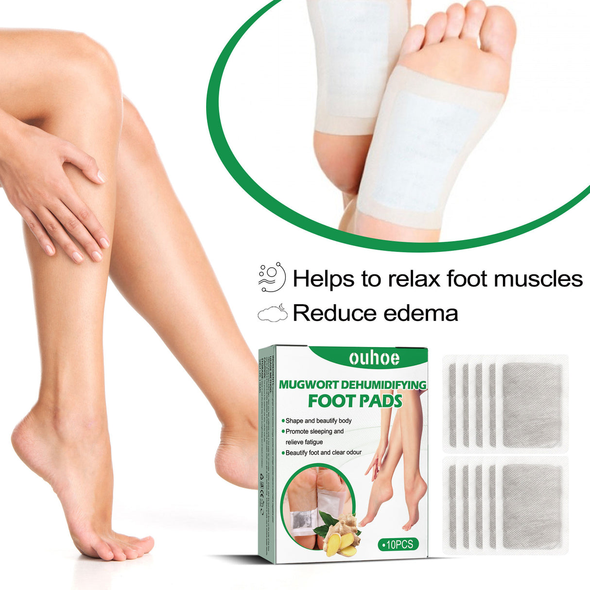 Mugwort Foot Patch, Ginger Mugwort Essence Removing Dampness Moist Foot Massage Care Foot Patch - V.I.P Digital Presence