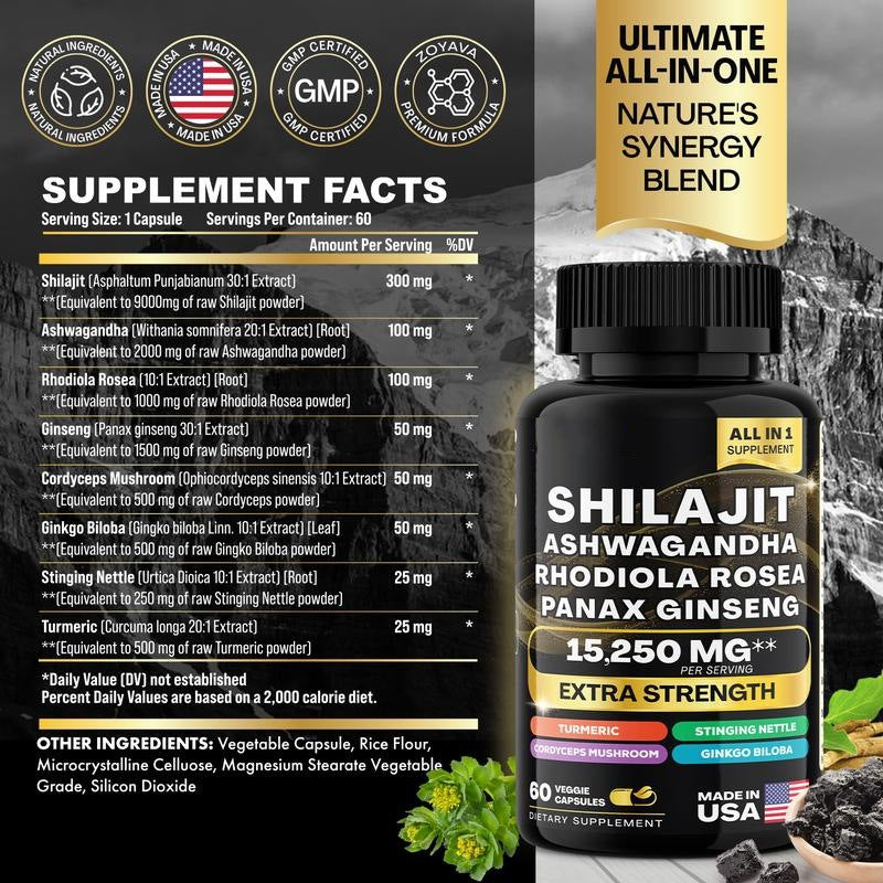 Sea moss Shilajit Frozen Collagen Peptide 2in1 Capsule Help Reduce Wrinkles - V.I.P Digital Presence