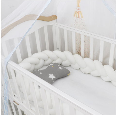 100cmBaby Bumper Bed Braid Knot Pillow Cushion Bumper for Infant Kids Crib Protector Cot Bumper Room Decor Anti-collision Bumper - V.I.P Digital Presence