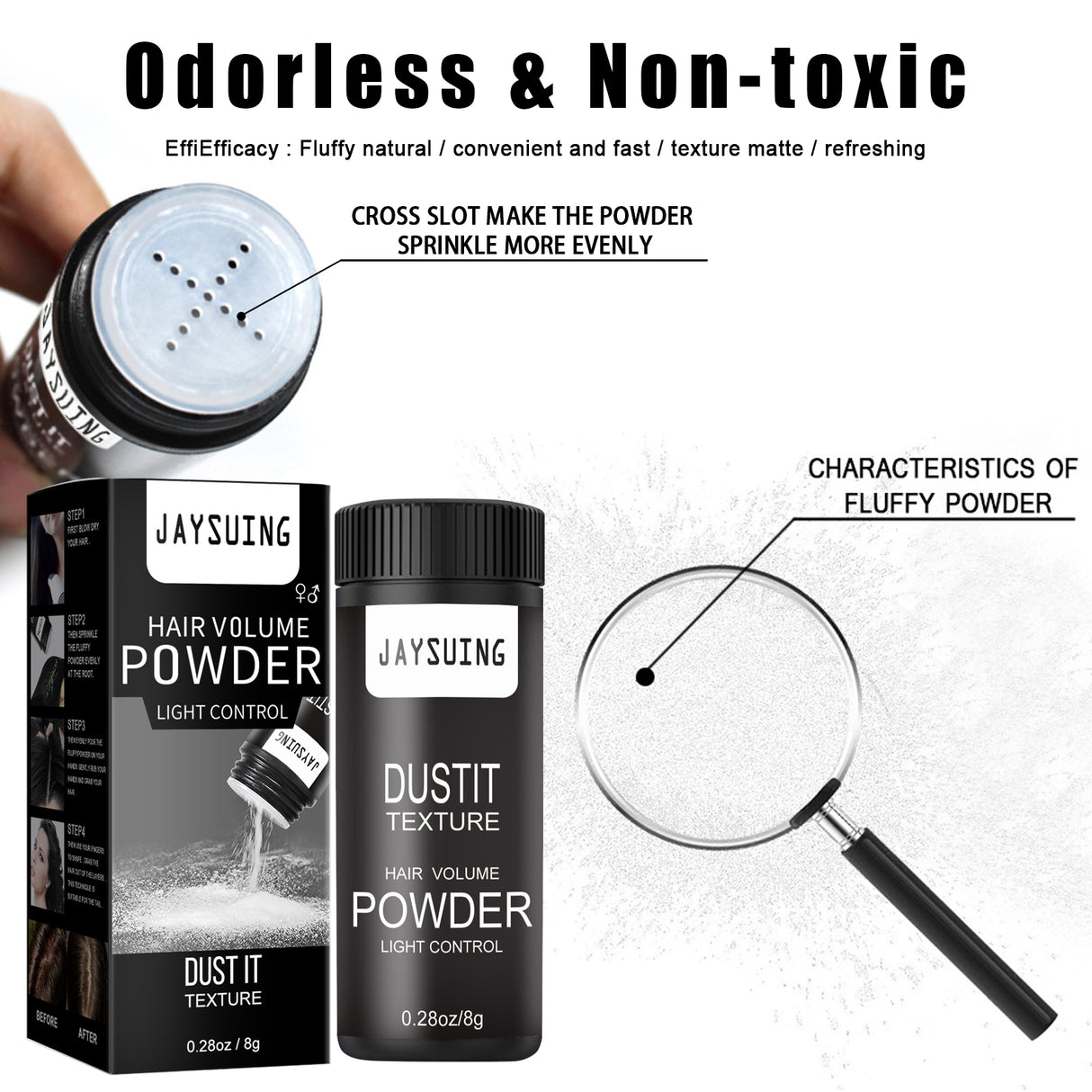 Hair Puff Powder Men's And Women's Hair Styling Care Leave-In Fluffy Refreshing Gentle Puff Powder - V.I.P Digital Presence