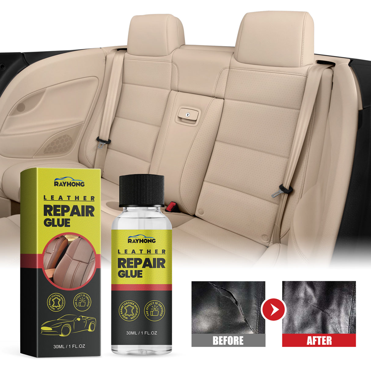 RAYHONG Leather Repair Glue, Reconditioning Leather Seat Leather Sofa Scratches And Cracks Repair Liquid - V.I.P Digital Presence