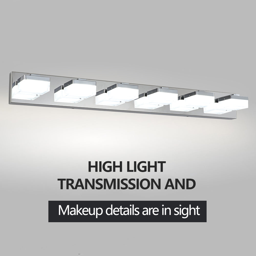Modern 6-Light Chrome LED Vanity Mirror Light Fixture For Bathrooms And Makeup Tables - V.I.P Digital Presence