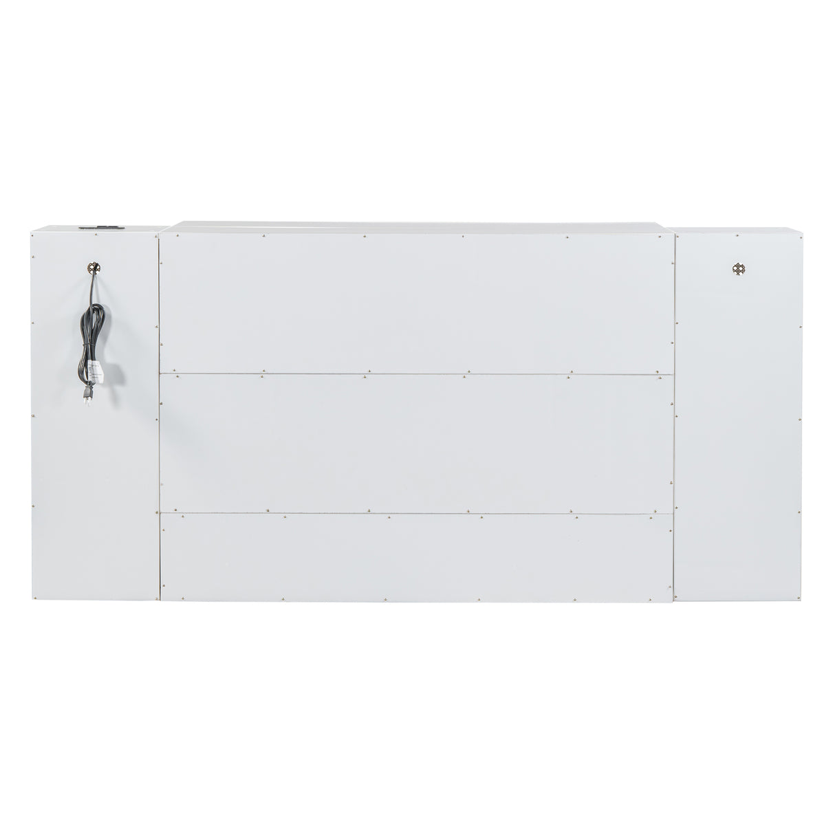 Large Murphy bed wall mounted bed with drawers, 2 storage cabinets, 1 set of sockets and USB ports, white - V.I.P Digital Presence