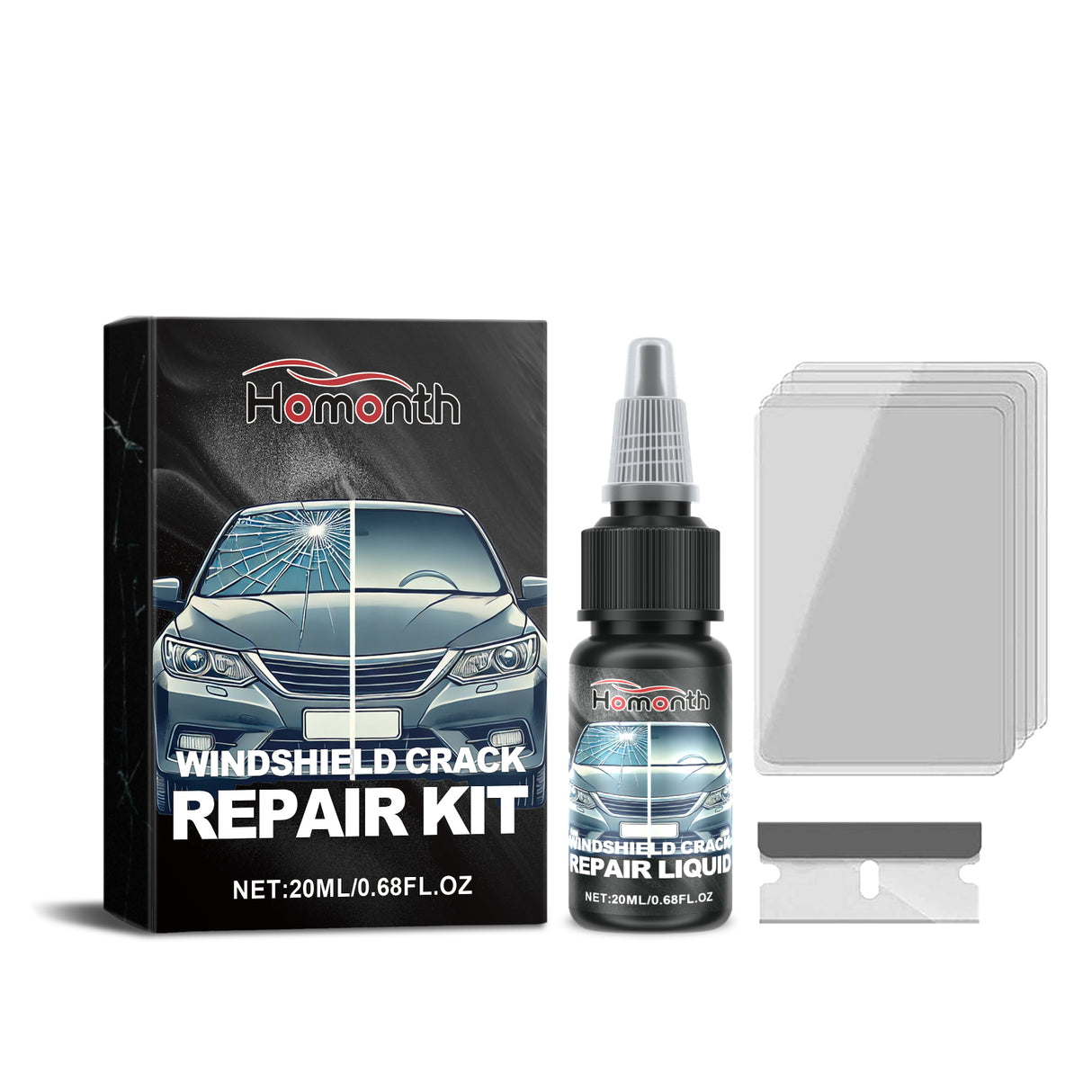 Windshield Nano Repair Solution Set Automotive Glass Crack Repair Clear Vision Adhesive Solution - V.I.P Digital Presence