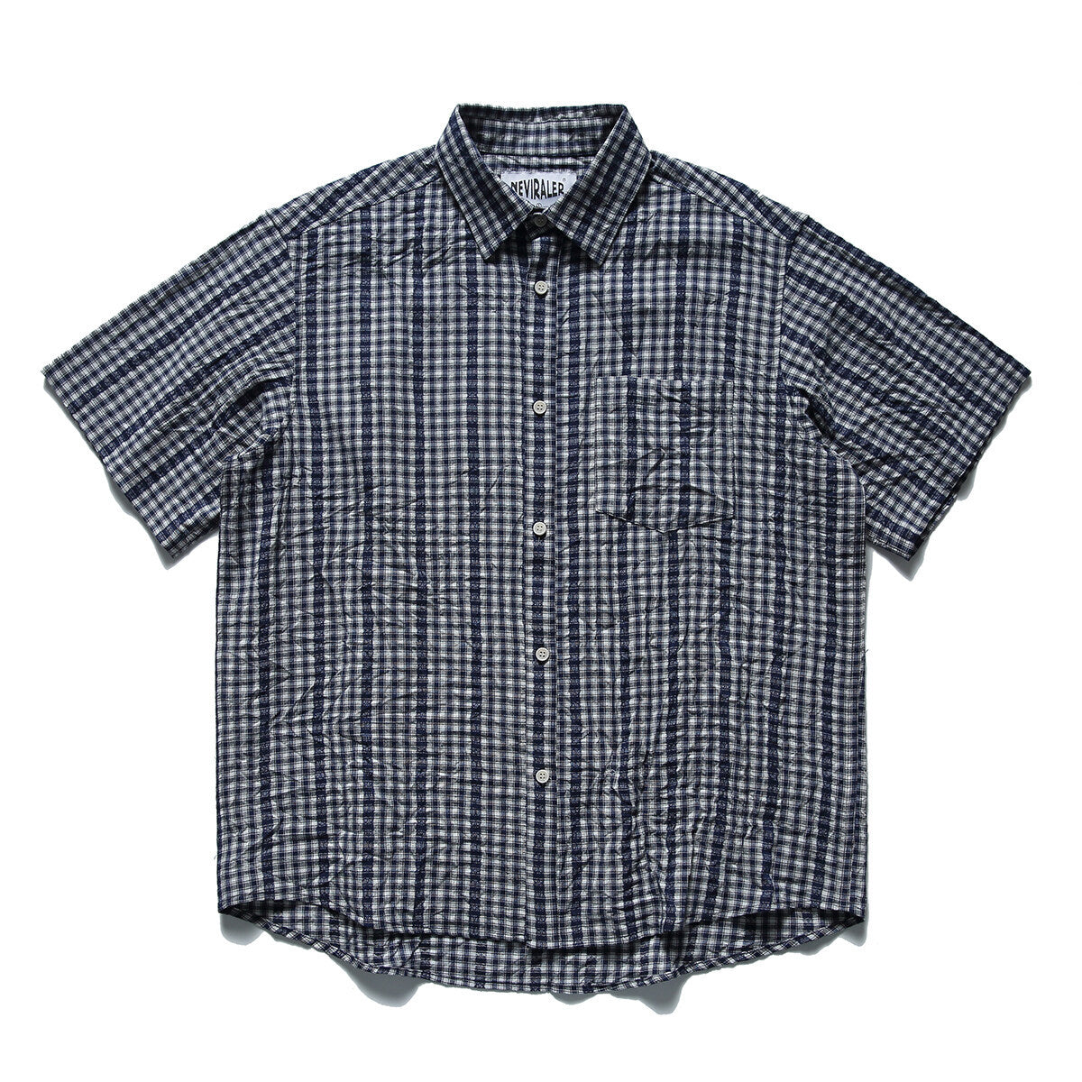 Wrinkled casual short sleeved shirt checkered half sleeved shirt - V.I.P Digital Presence