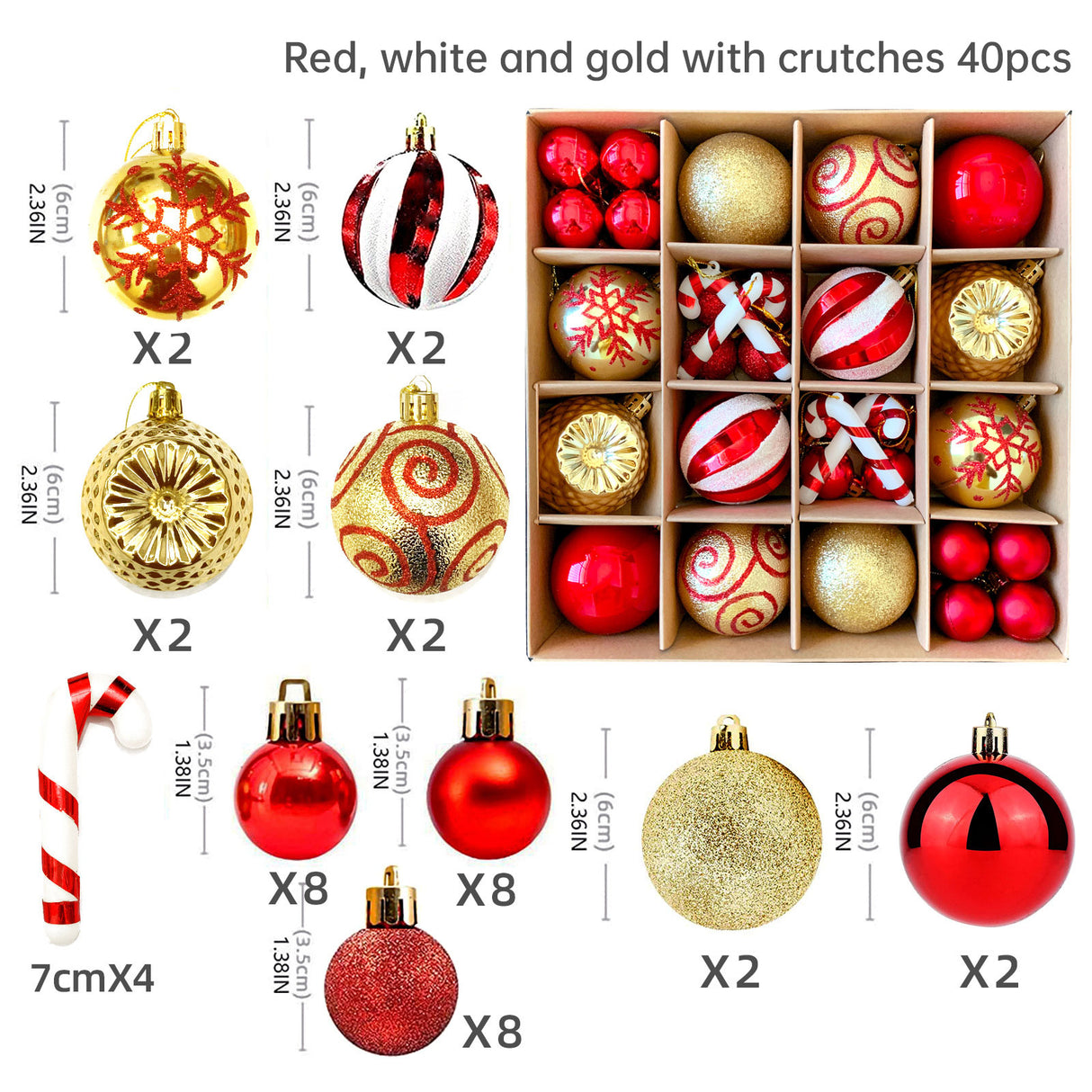 Christmas decoration 6cm electroplated ball plastic ball special-shaped painted Christmas ball gift Christmas tree pendant - V.I.P Digital Presence