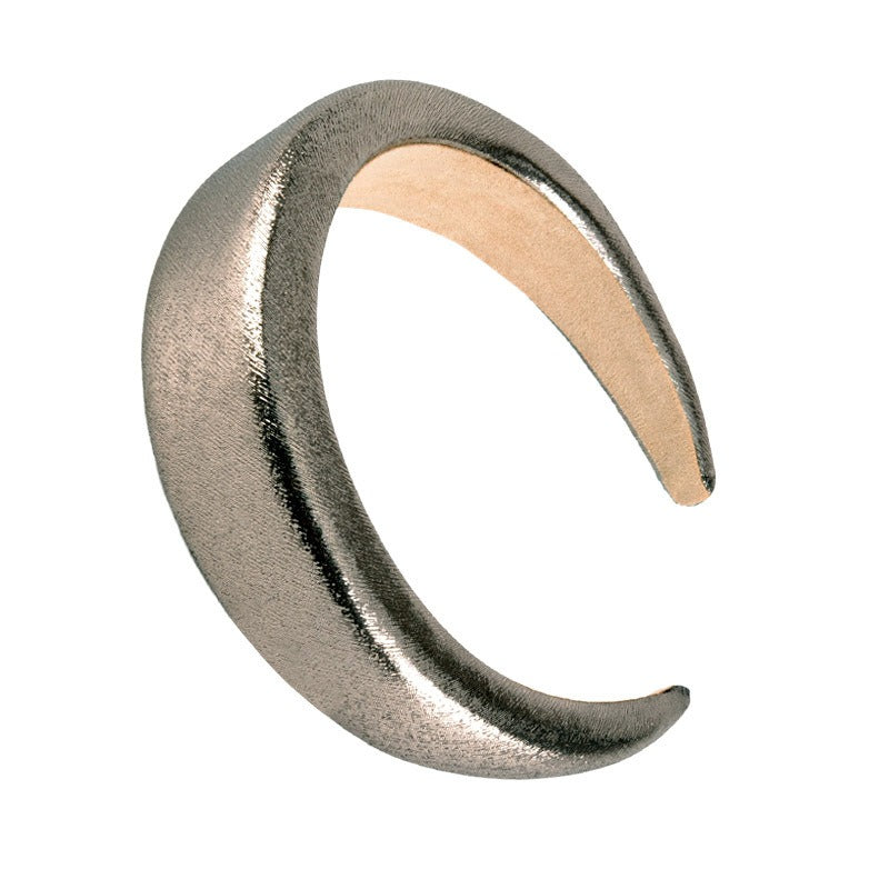 Bright Sponge Hair Hoop Wide Edge Thick Colored Shiny Silk Fabric Hair Accessories - V.I.P Digital Presence