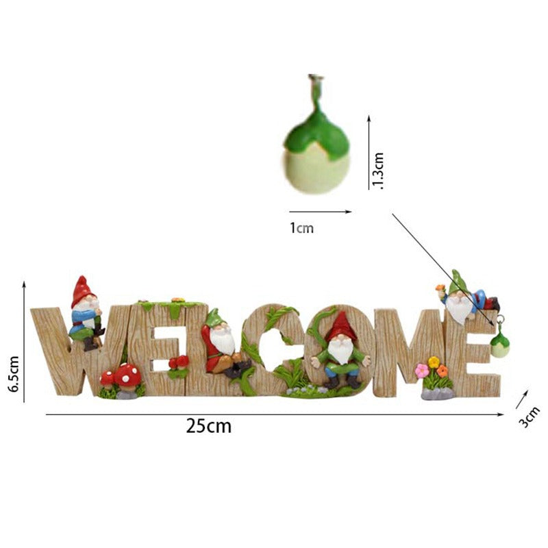 Dwarf Welcome Card Creative Garden Outdoor Balcony Welcome Decoration - V.I.P Digital Presence