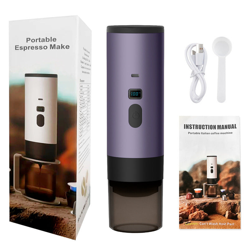 Portable Wireless 3-in-1 Espresso Maker, 7800mAh, Car/Home/Camping, Ground/Capsule Coffee. - V.I.P Digital Presence