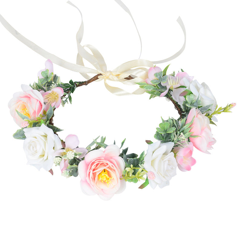 Simulated Rose Blossoms Adjustable Headwear Wreath Bridal Fairy Princess Birthday Performance Headwear - V.I.P Digital Presence