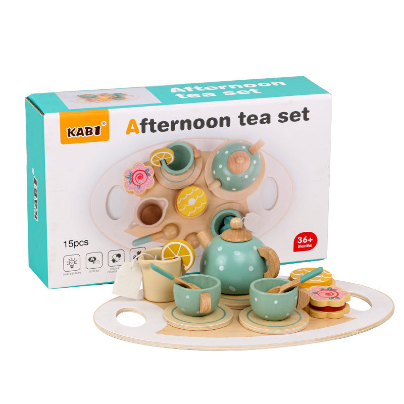 Children's Home Afternoon Tea Desserts Cake Sales Teapot Cups Tea Set Wooden Christmas Toys Gifts - V.I.P Digital Presence