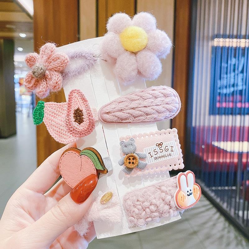 Milk Coffee Color Children's Plush Hairpin Net Red Bangs Side Hair Clip Autumn And Winter Lovely Japanese Clip - V.I.P Digital Presence