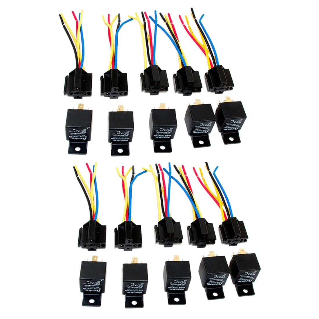 Lot10 New 12 Volt 40 Amp SPDT Automotive Relay with Wires & Harness Socket - V.I.P Digital Presence