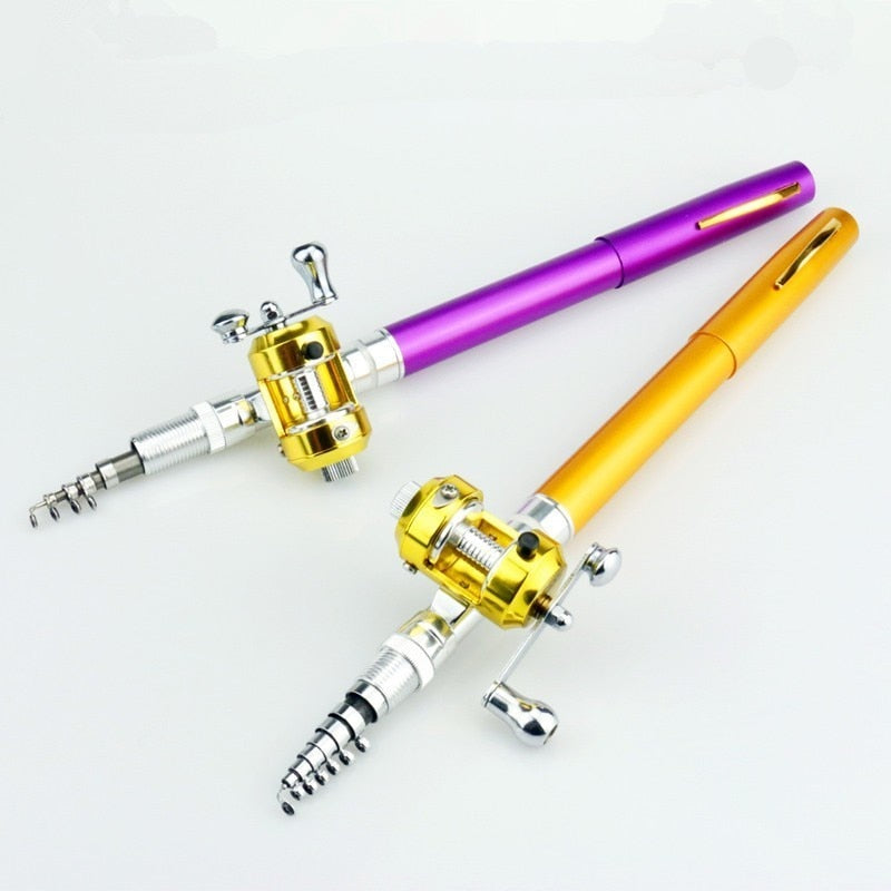 Portable Pocket Telescopic Mini Fishing Rod Pole Pen Shape Folded Fishing Rod With Reel Wheel For Outdoor River Lake Fishing - V.I.P Digital Presence